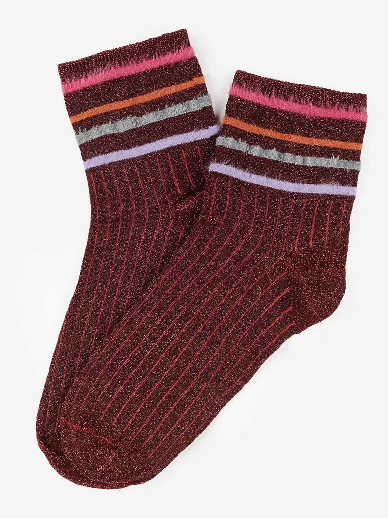 Calze donna lurex in caldo cotone - rosso