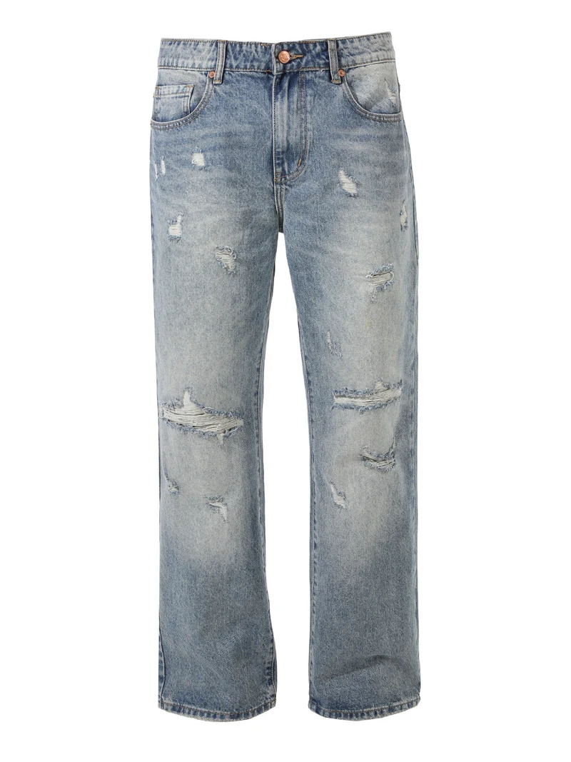 Jeans baggy da uomo con strappi - jeans