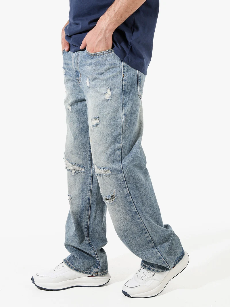 Jeans baggy da uomo con strappi - jeans