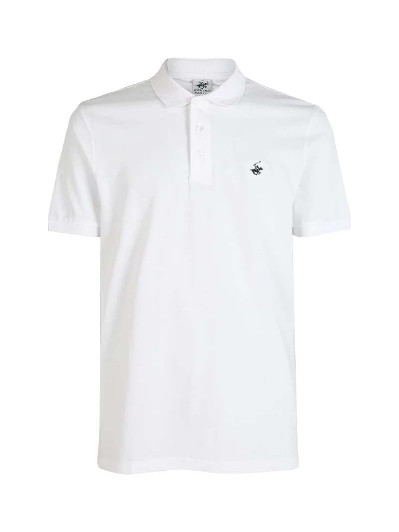 Polo da uomo in cotone a maniche corte - bianco