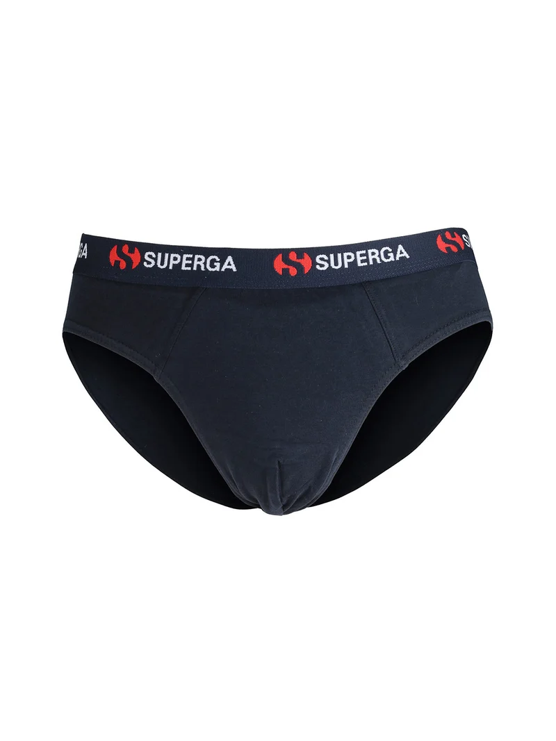 Slip da uomo in cotone tinta unita - blu scuro