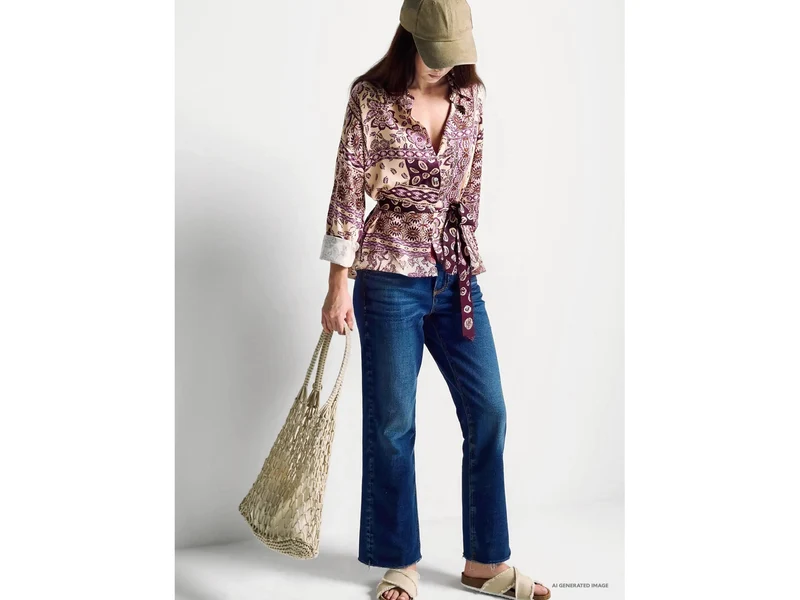 Cropped-Jeans aus Baumwolle