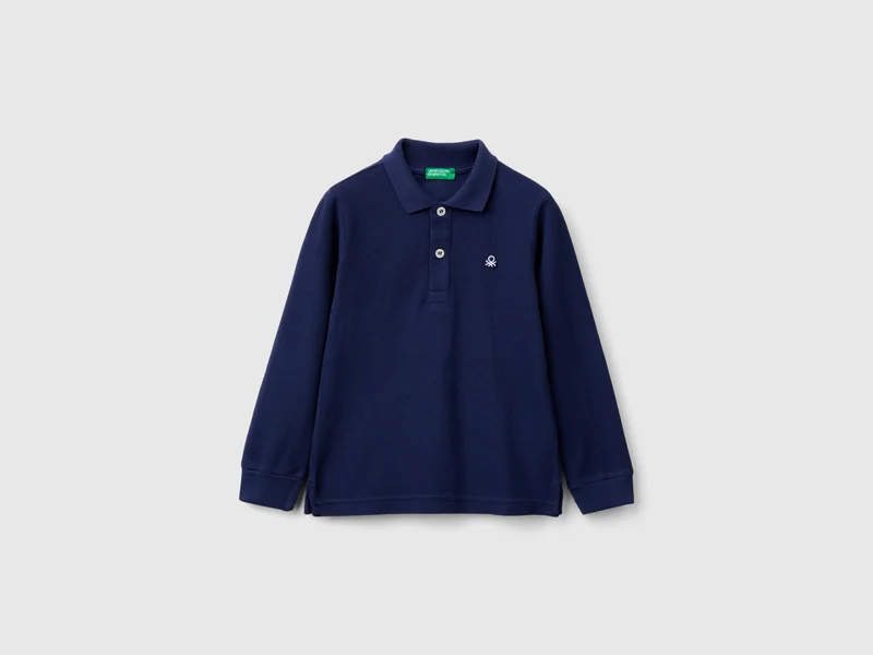 Langärmliges Poloshirt aus Baumwolle