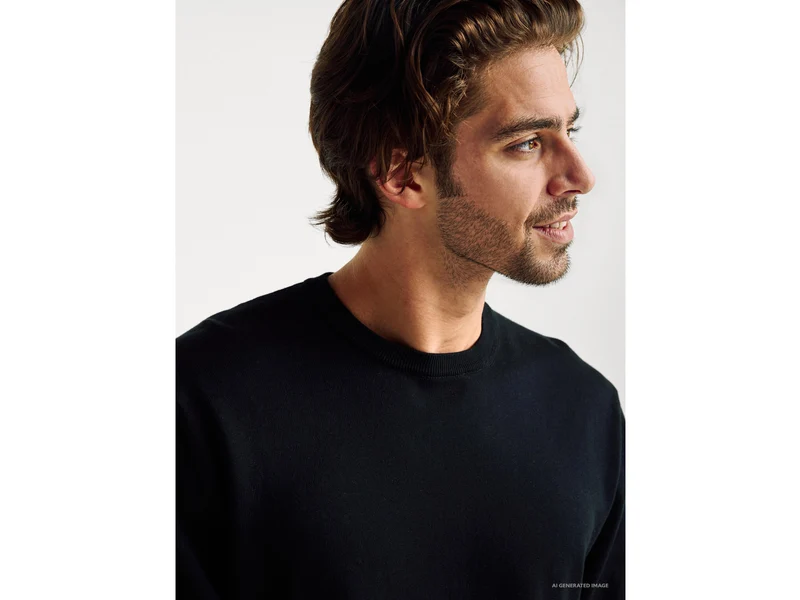Pullover mit Rundhalsausschnitt aus 100 % Baumwolle