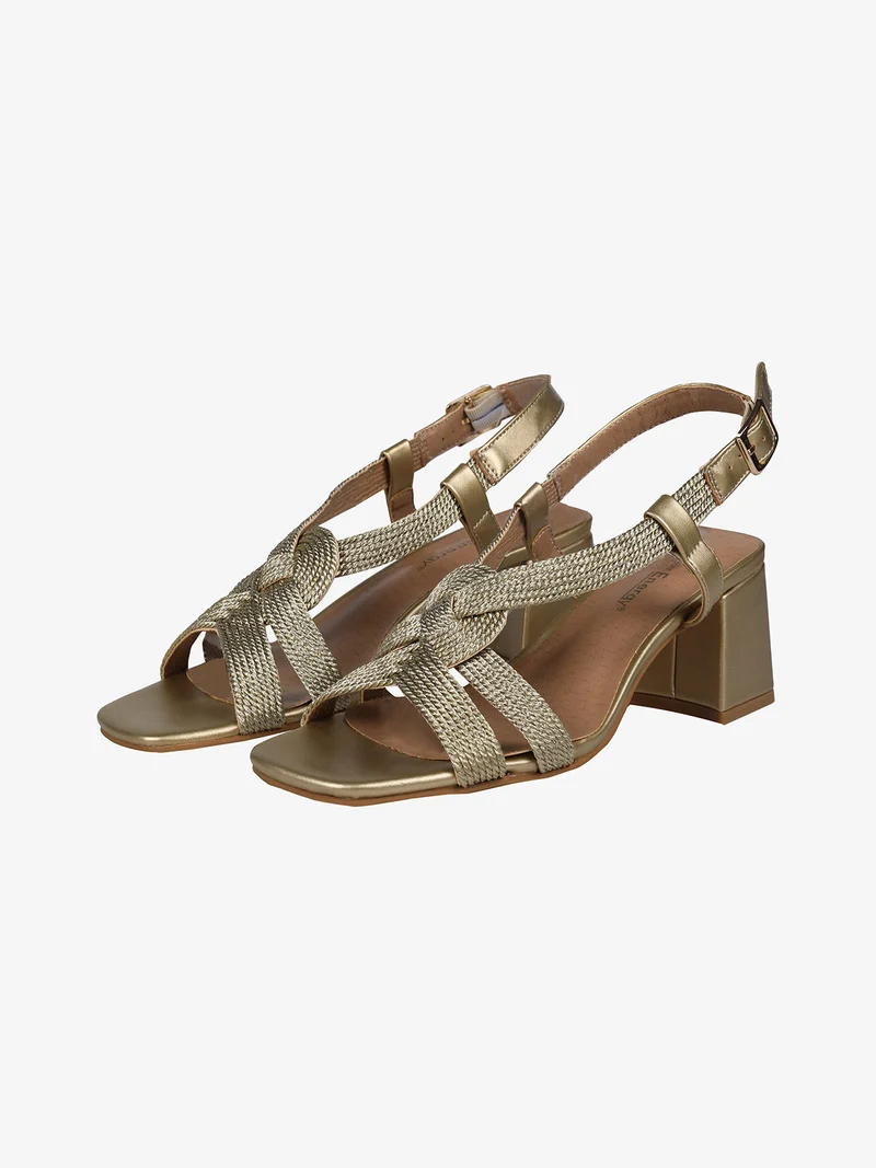 Sandali donna con tacco - platino