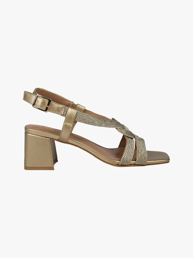 Sandali donna con tacco - platino