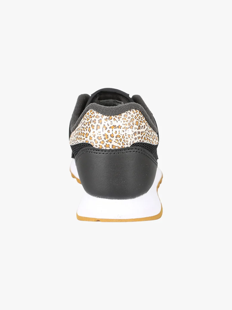 500 Sneakers donna stringate con dettagli animalier - nero