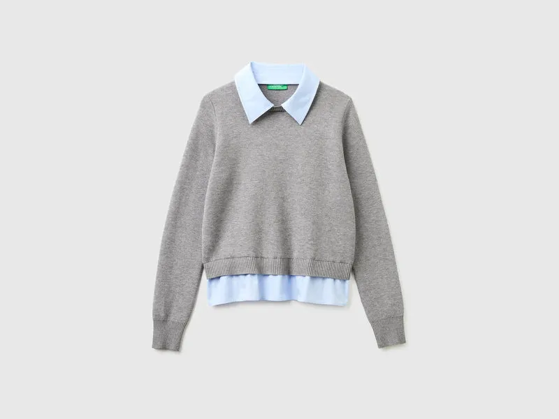 Pullover mit Hemdkragen