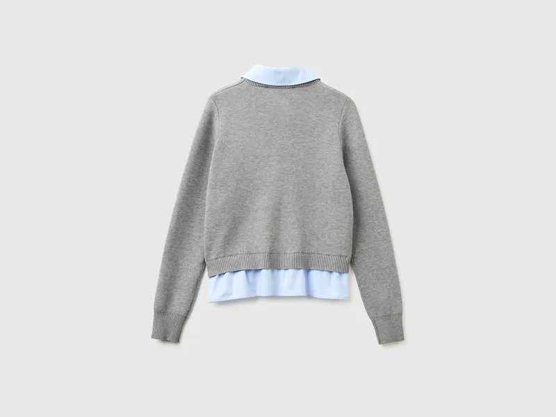 Pullover mit Hemdkragen
