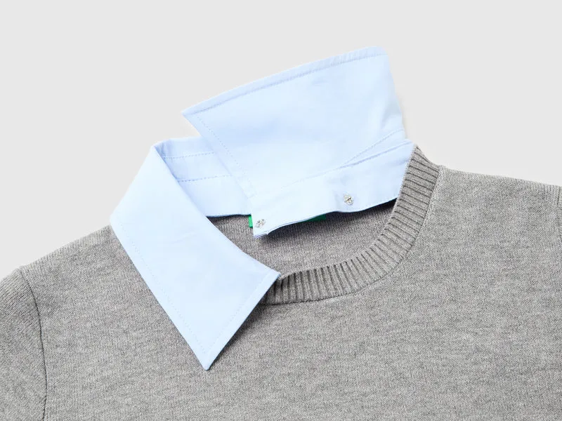 Pullover mit Hemdkragen