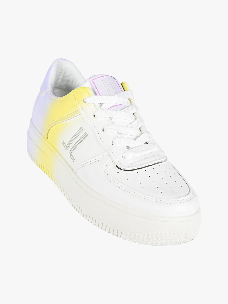 Sneakers donna muticolor con platform - bianco