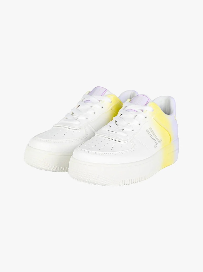 Sneakers donna muticolor con platform - bianco