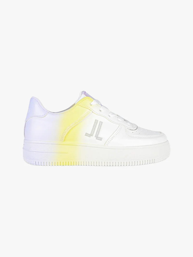 Sneakers donna muticolor con platform - bianco