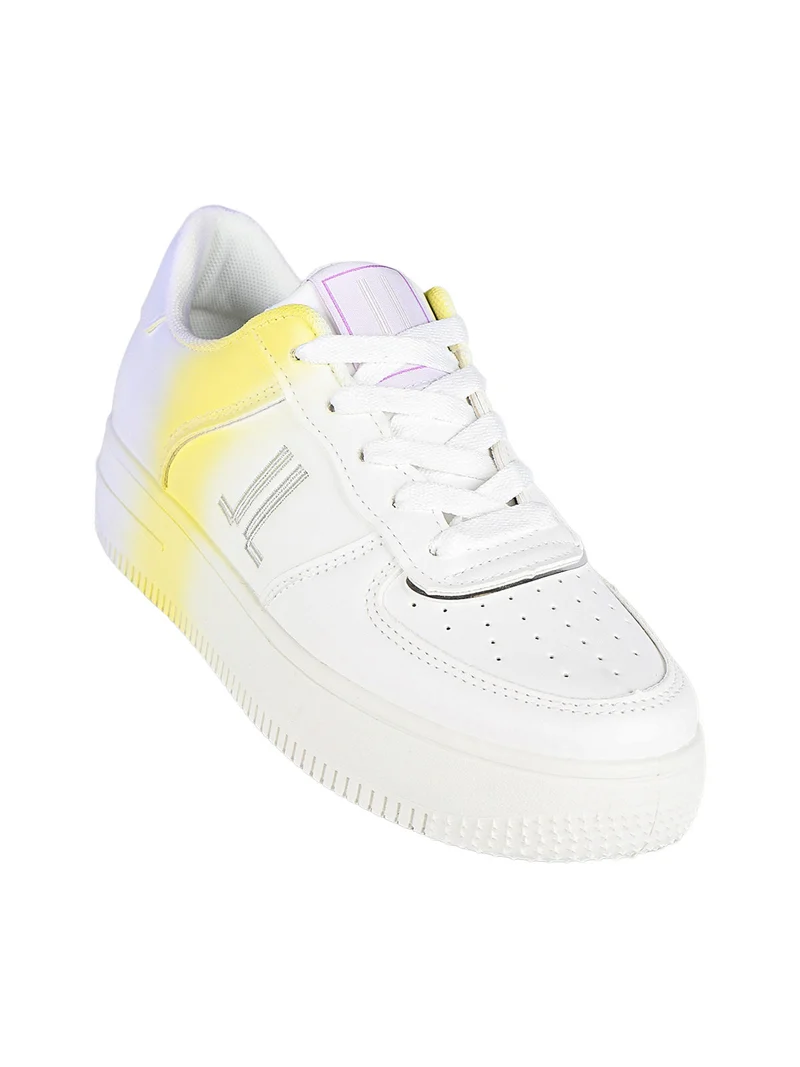 Sneakers donna muticolor con platform - bianco