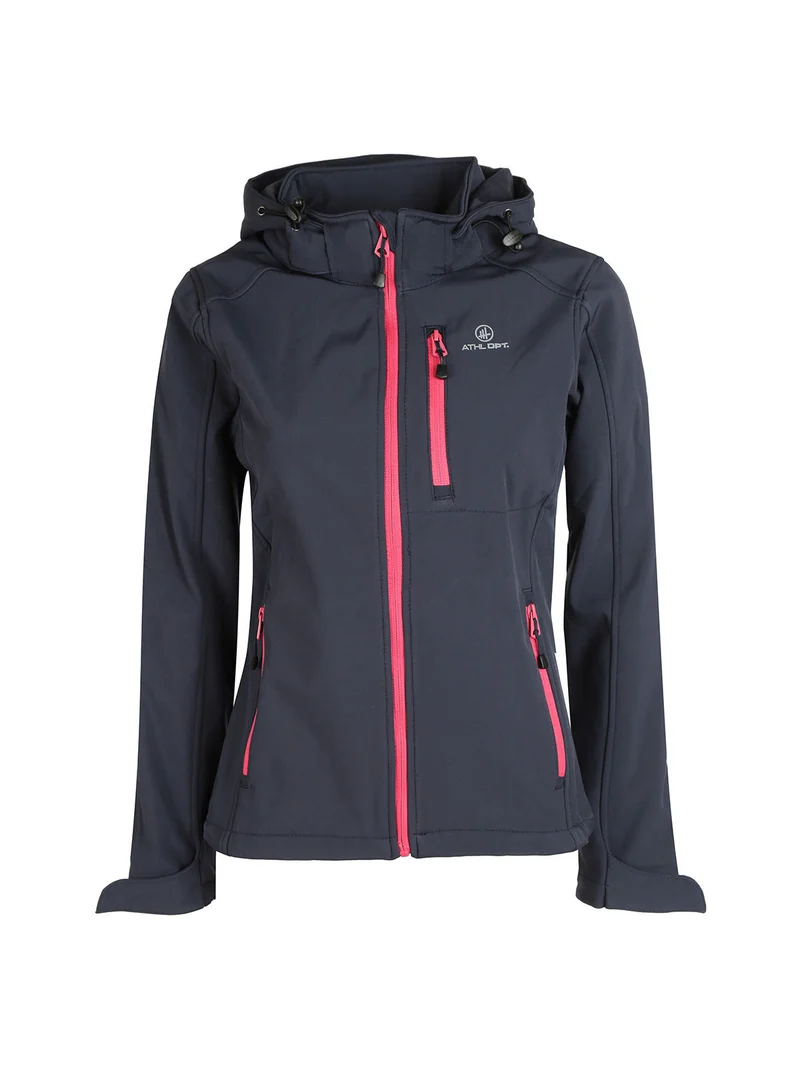 Giacca sportiva da donna con cappuccio - blu scuro