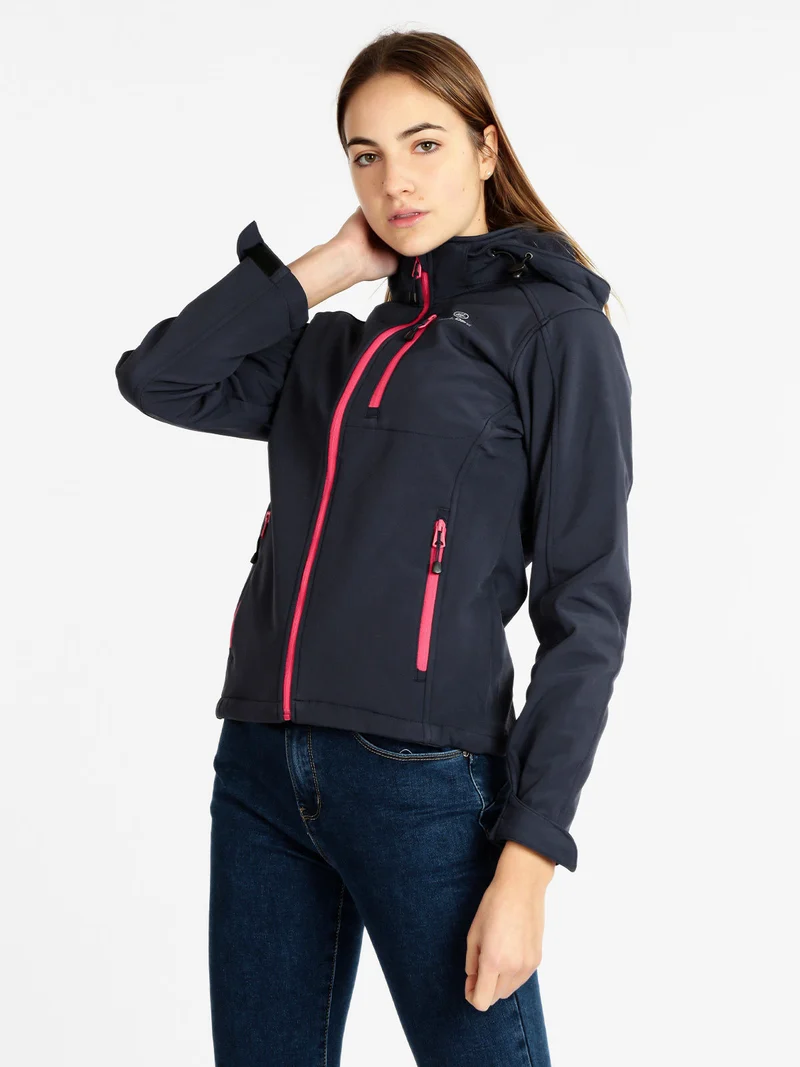 Giacca sportiva da donna con cappuccio - blu scuro