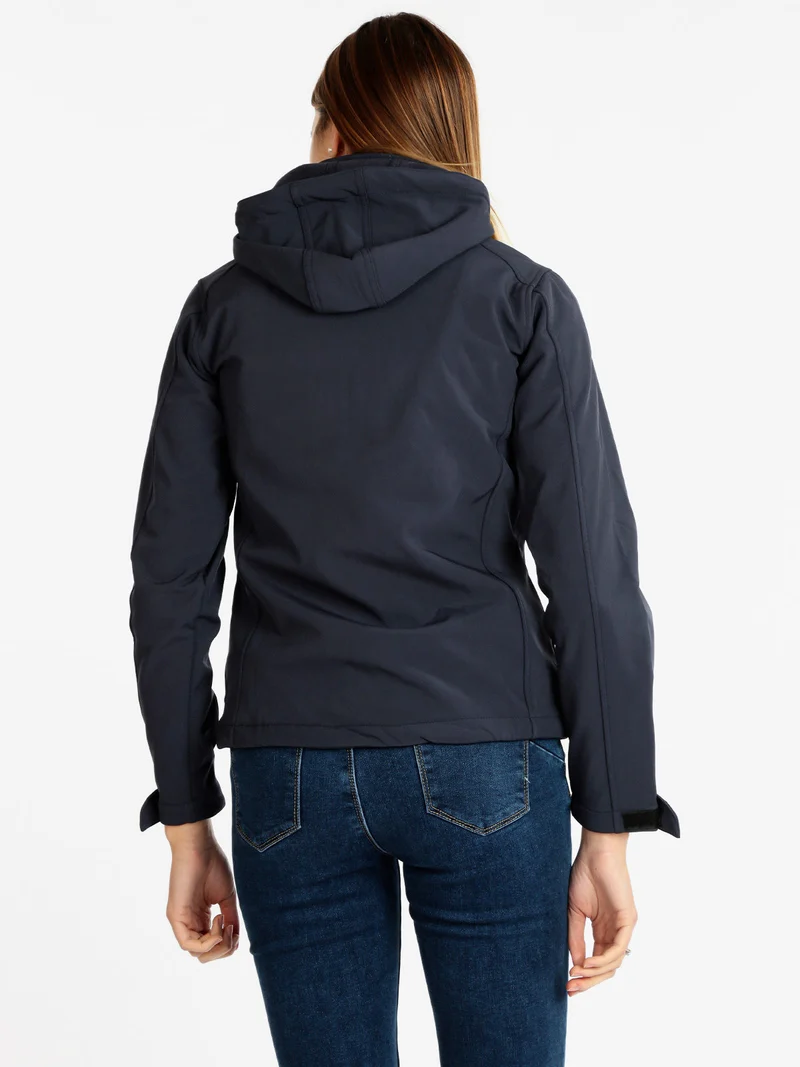 Giacca sportiva da donna con cappuccio - blu scuro