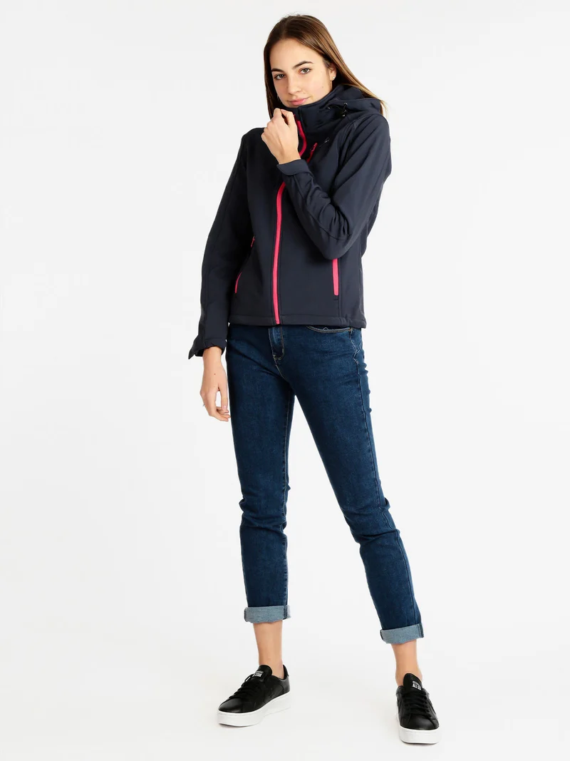 Giacca sportiva da donna con cappuccio - blu scuro
