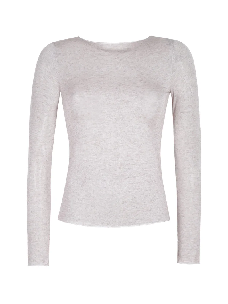 Maglietta donna in cashmere ultra light - fango