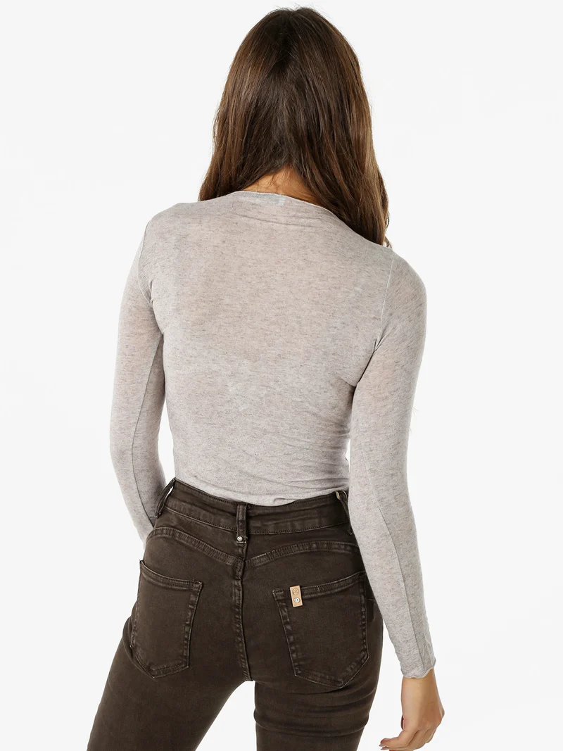 Maglietta donna in cashmere ultra light - fango