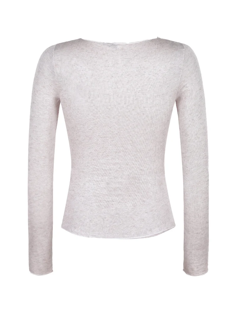 Maglietta donna in cashmere ultra light - fango