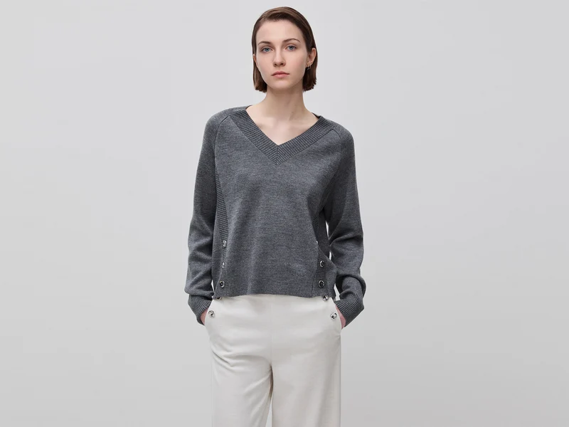 Strickpullover mit V-Ausschnitt