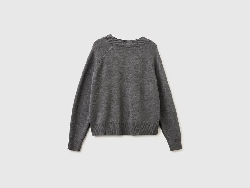 Strickpullover mit V-Ausschnitt