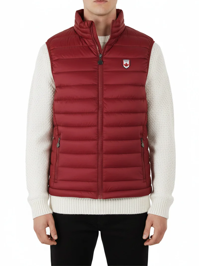 Smanicato imbottito da uomo con zip - bordeaux
