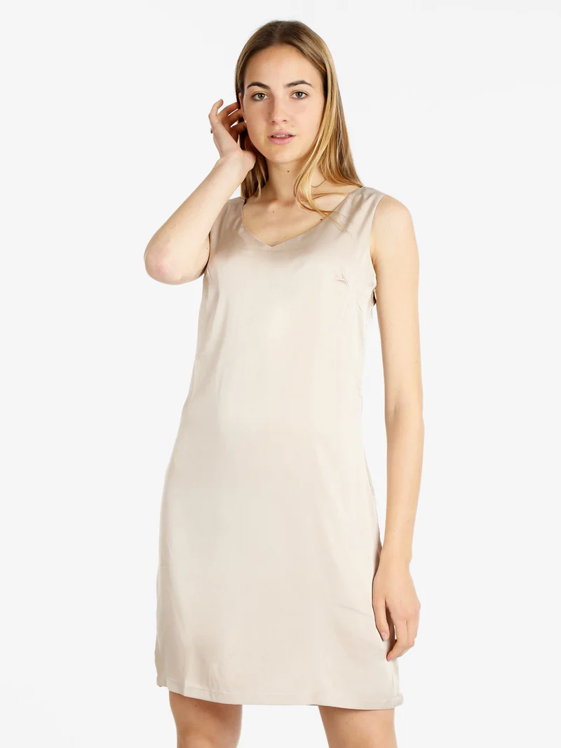 Tubino donna effetto raso - beige