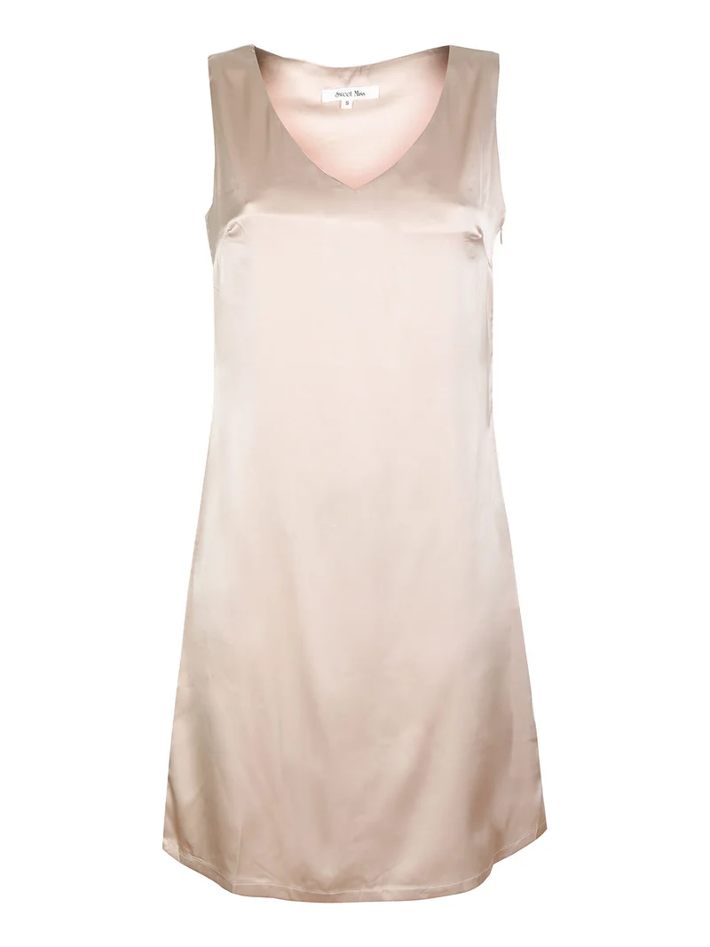 Tubino donna effetto raso - beige