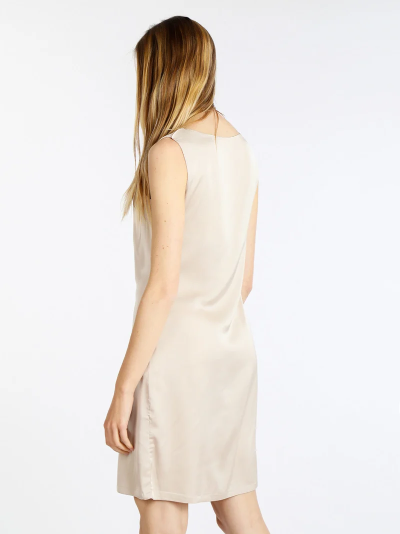 Tubino donna effetto raso - beige