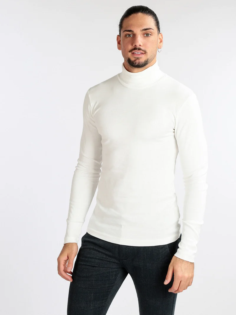 Maglietta dolcevita da uomo - bianco
