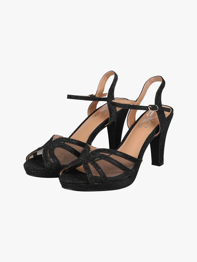 Gavi Sandali donna glitter con tacco e plateau