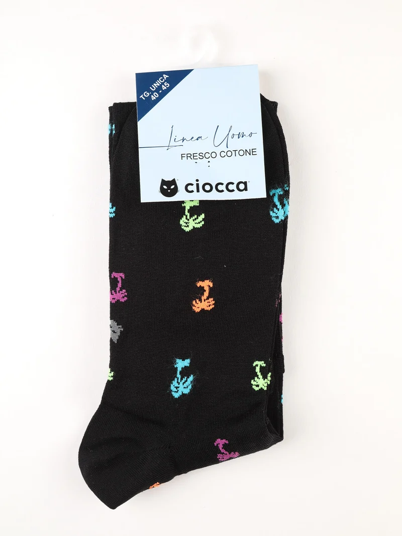 Calze lunghe da uomo in fresco cotone - nero