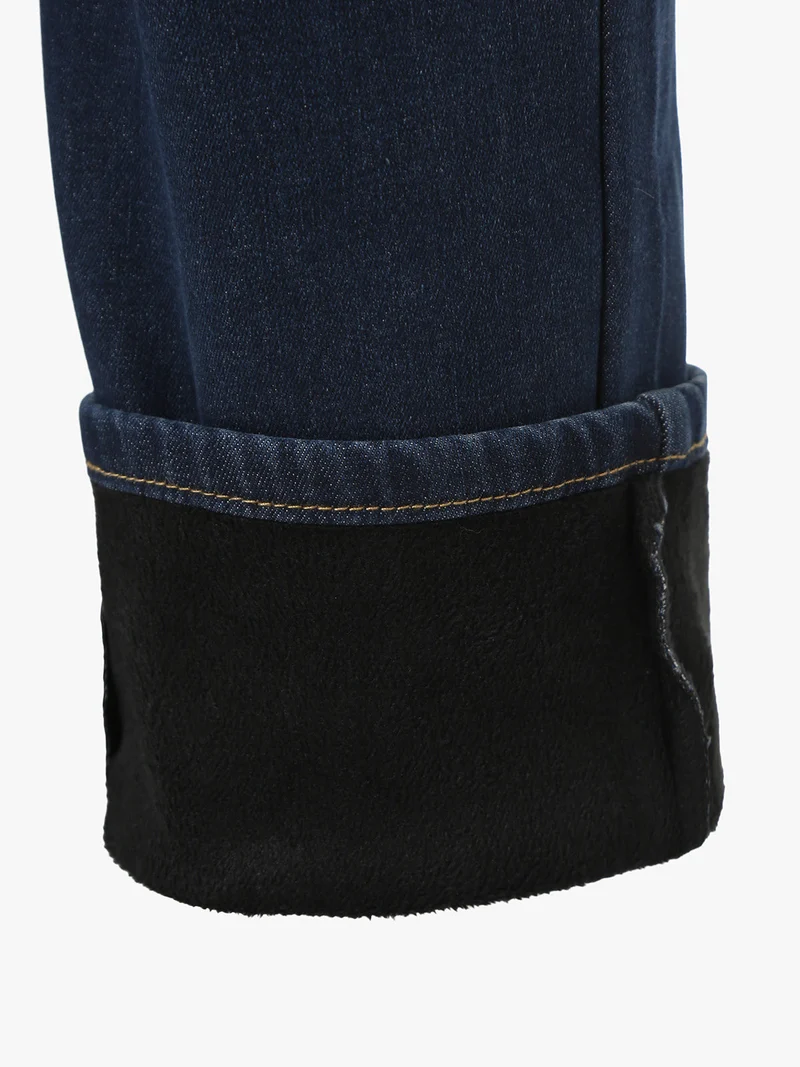 Jeans da uomo a vita bassa con interno felpato - jeans