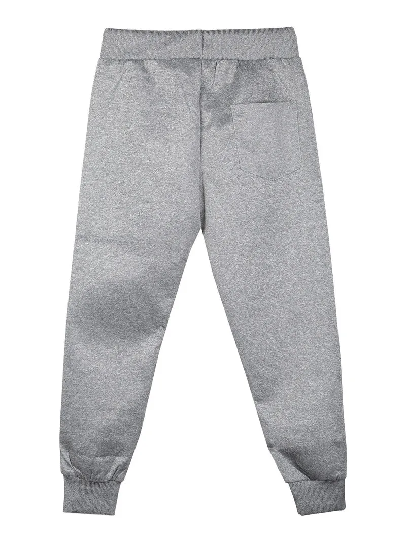 Pantaloni tuta da bambino con coulisse e polsini - grigio
