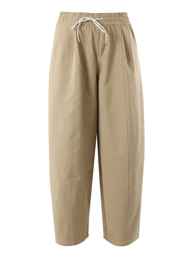 Pantaloni donna barrell cropped - khaki