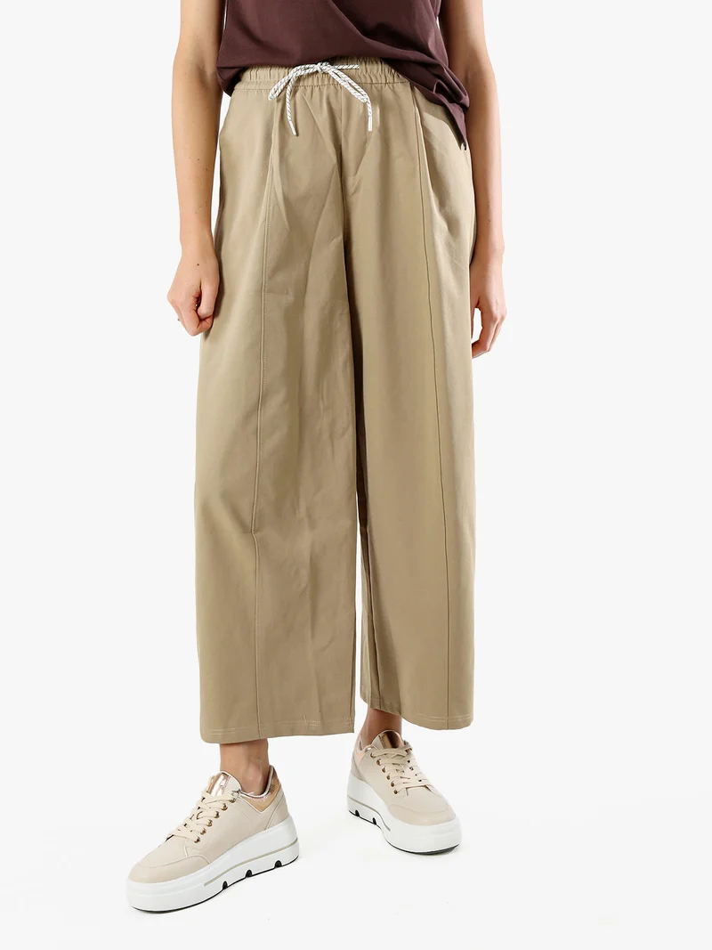 Pantaloni donna barrell cropped - khaki
