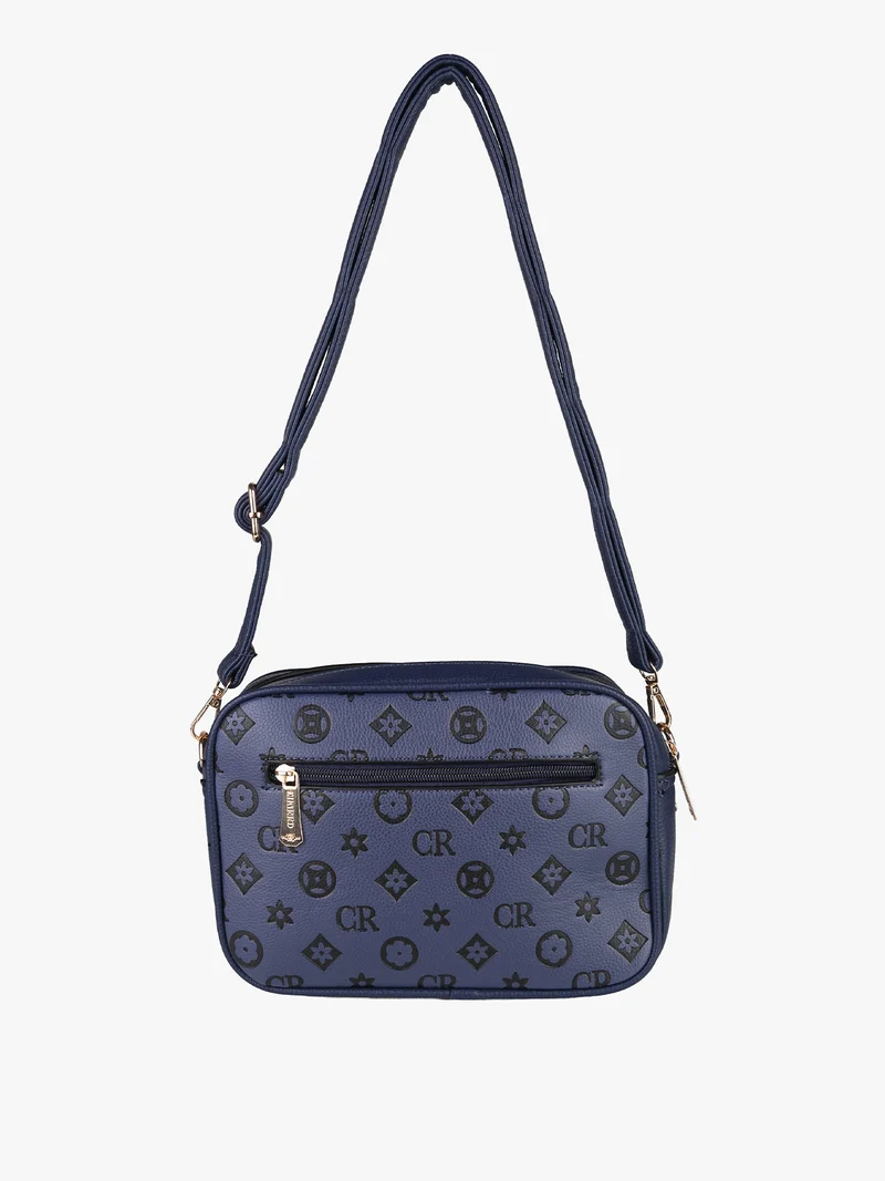 Borsa a tracolla da donna con stampe - blu scuro