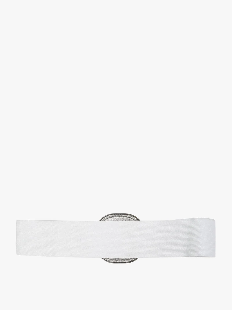 Cintura elastica da donna con fibbia - bianco