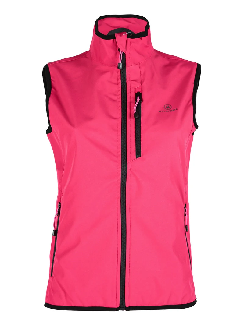 Gilet donna impermeabile con zip - fragola