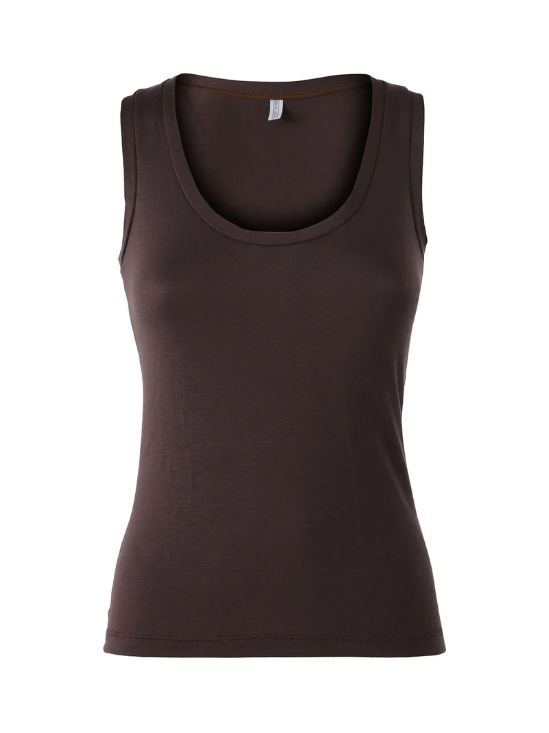 Canotta intima donna spalla larga - moro