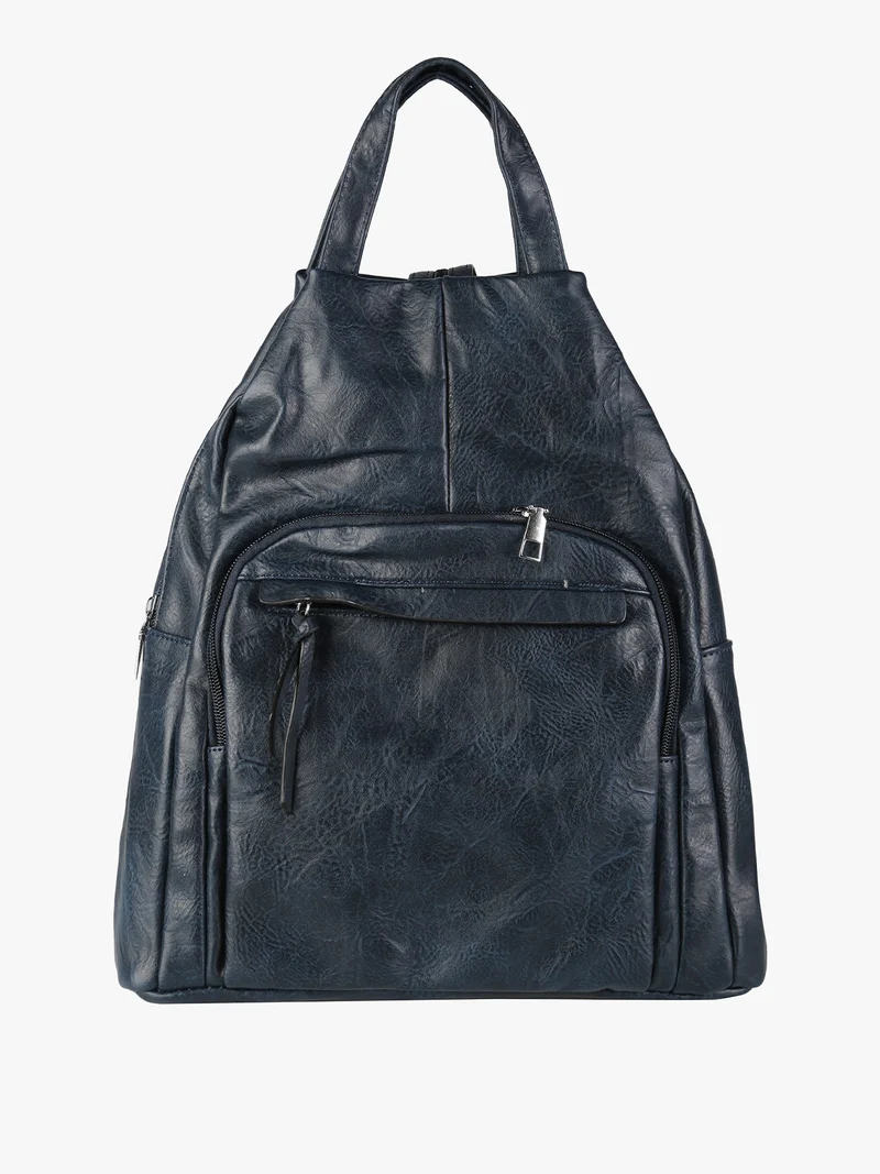 Zaino in ecopelle da donna - blu scuro