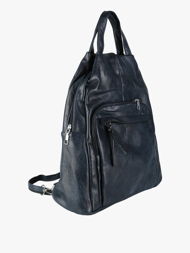 Zaino in ecopelle da donna - blu scuro