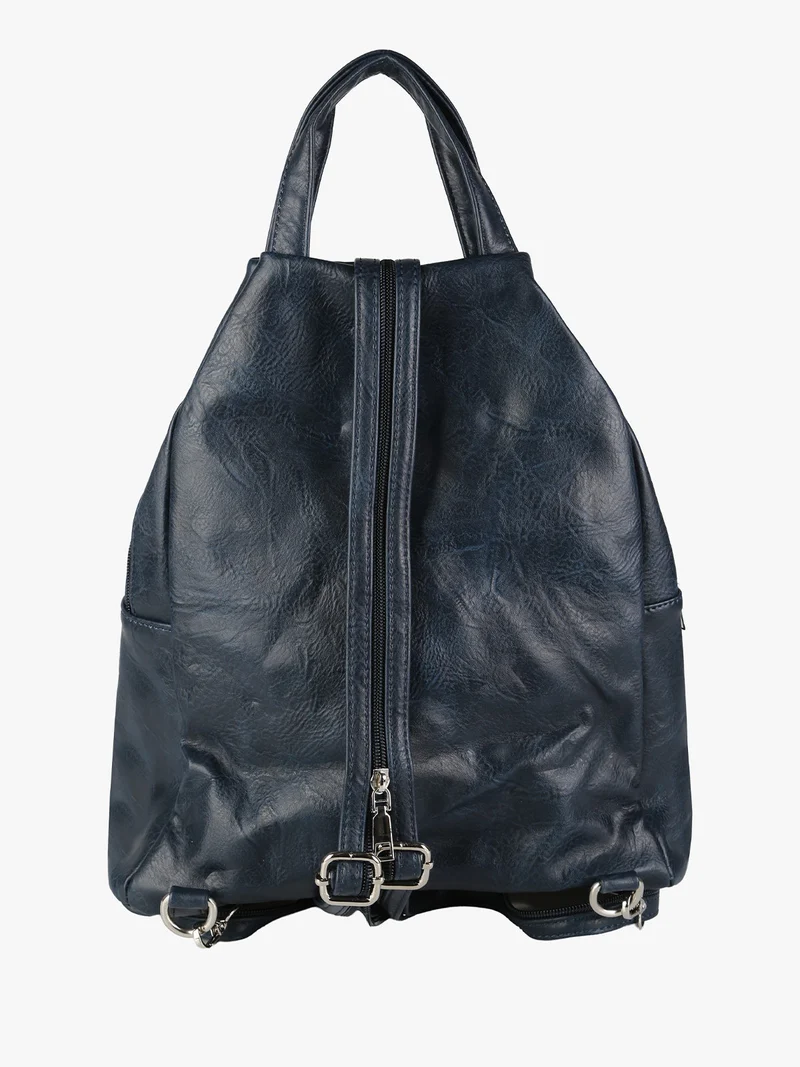 Zaino in ecopelle da donna - blu scuro
