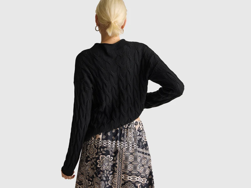 Zopfmusterpullover aus Kaschmirmischung