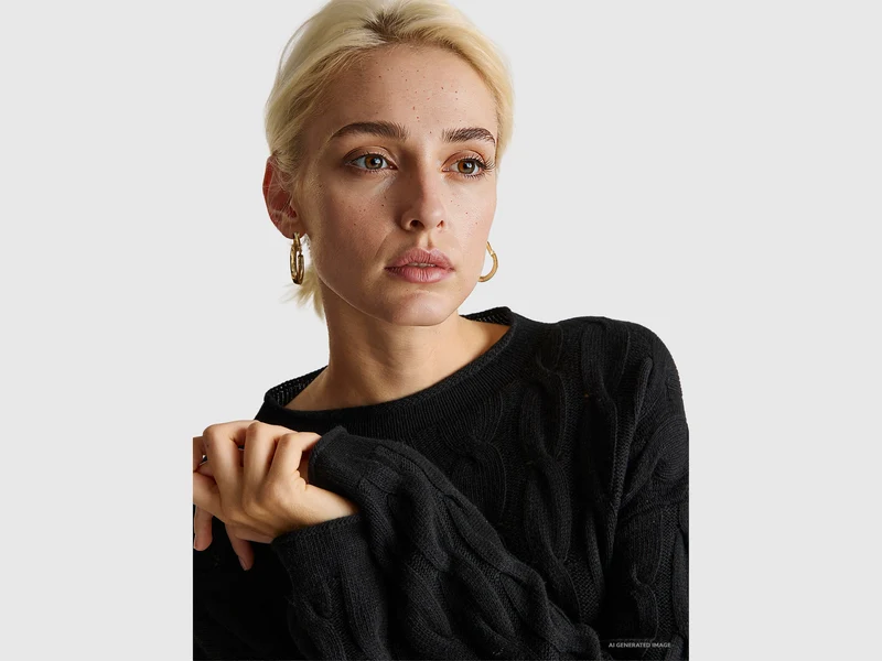 Zopfmusterpullover aus Kaschmirmischung