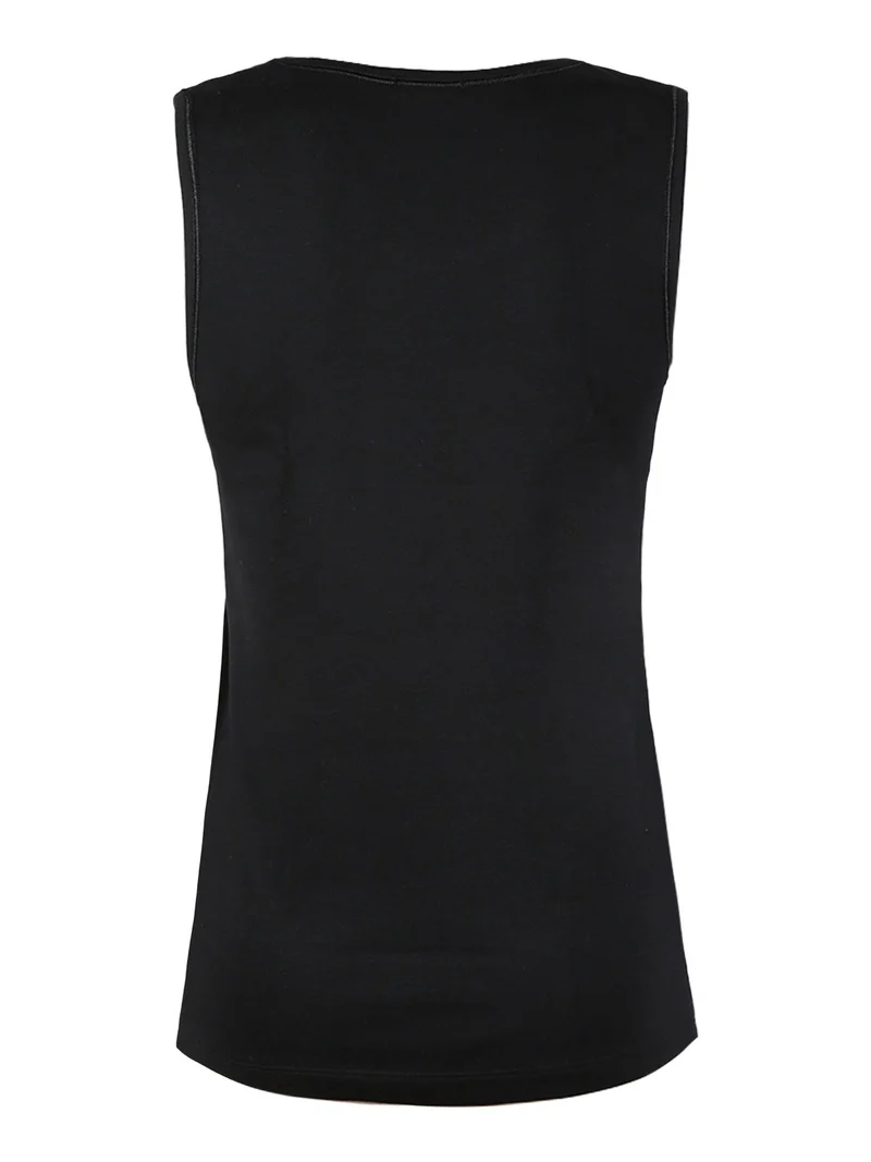 Canotta intima termica da donna spalla larga - nero