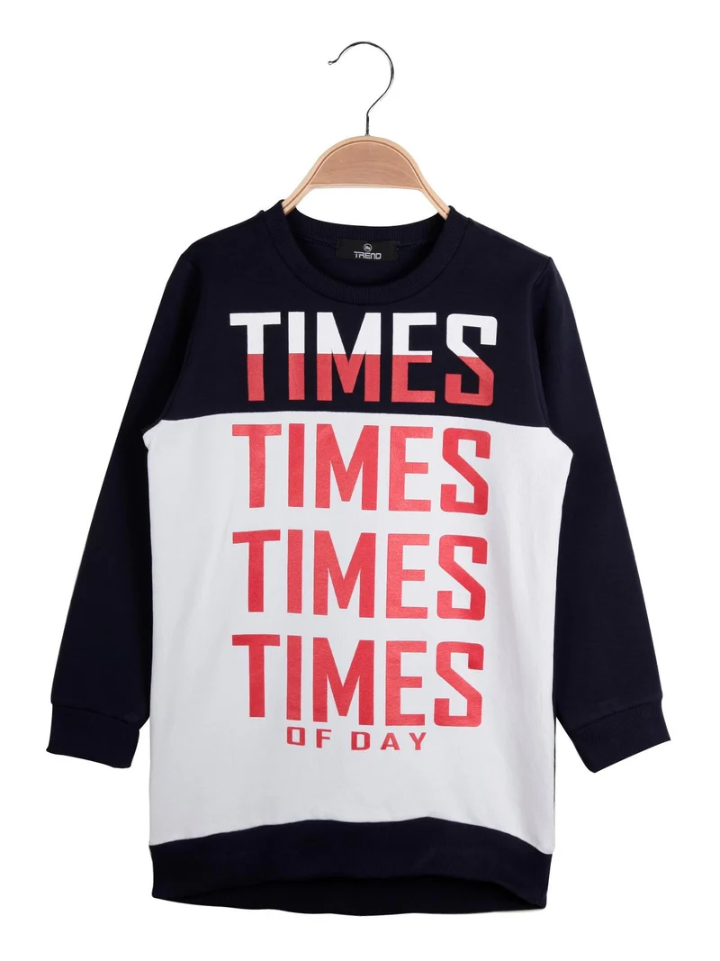 Maxi felpa con stampa scritte - blu