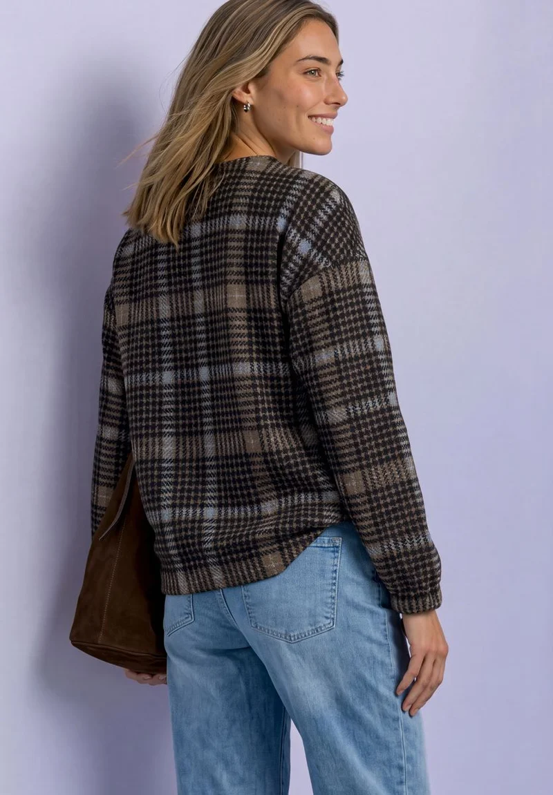 Jacke mit Rundhals und Cord-Struktur